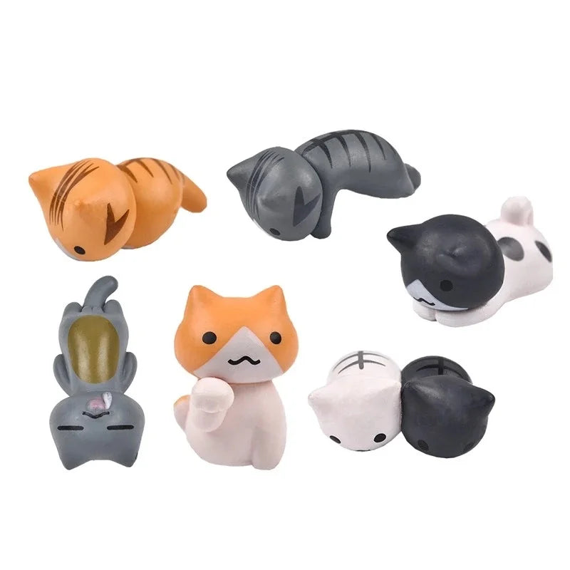 6Pcs Lucky Miniature Garden Hanging Cat