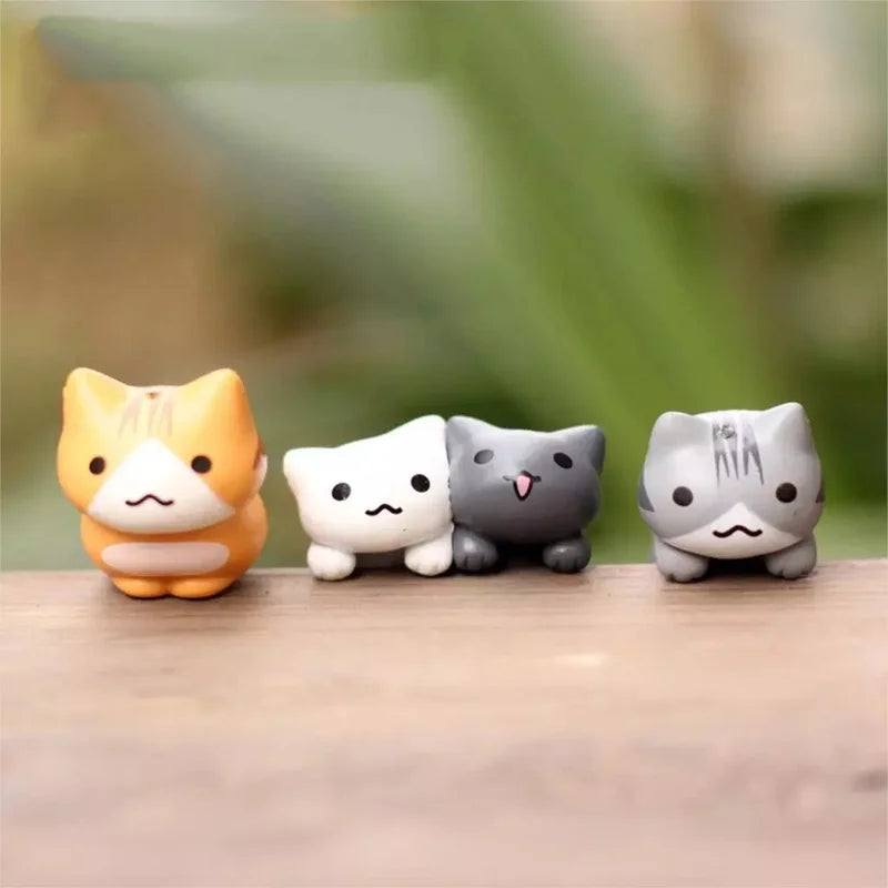 6Pcs Lucky Miniature Garden Hanging Cat