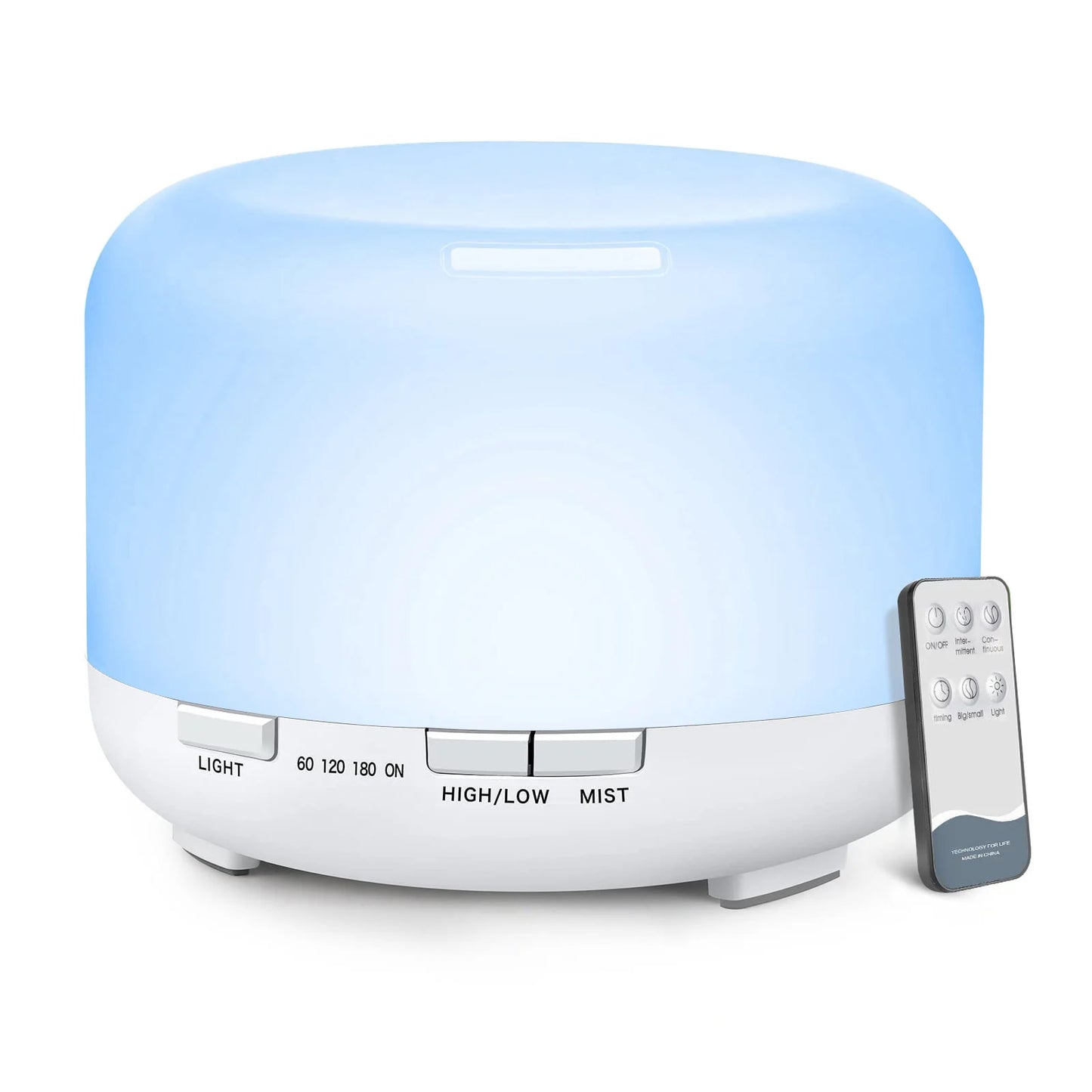 500ML Aroma Diffuser (Oils Optional), 5V 2A Essential Oil Aromatherapy Diffuser Humidifier with Remote Control for Home Office