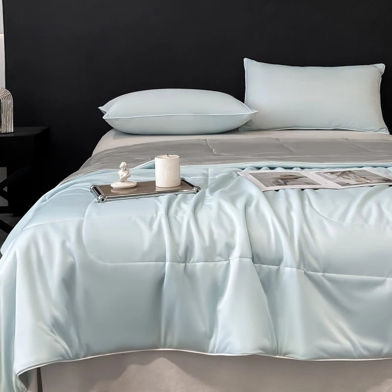Premium Cooling Blanket Smooth Air Confition Comforter Lightweight Summer Quilt Double Side Arc-Chill Cold Tech Fabric Washable