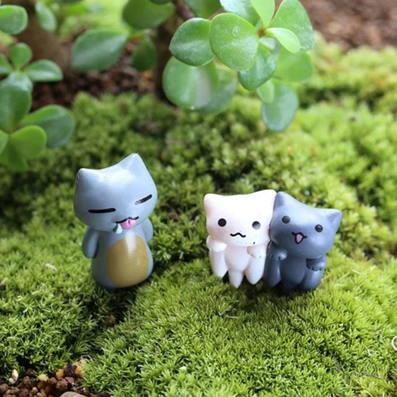 6Pcs Lucky Miniature Garden Hanging Cat
