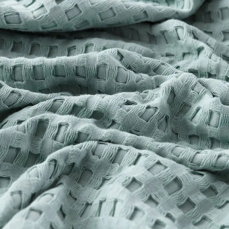 Soft Waffle Plaid Cotton Blanket for Bed Gauze Thin Towel Quilt Queen King Bedspread Blanket Throw Bed Sofa Cover Bedding