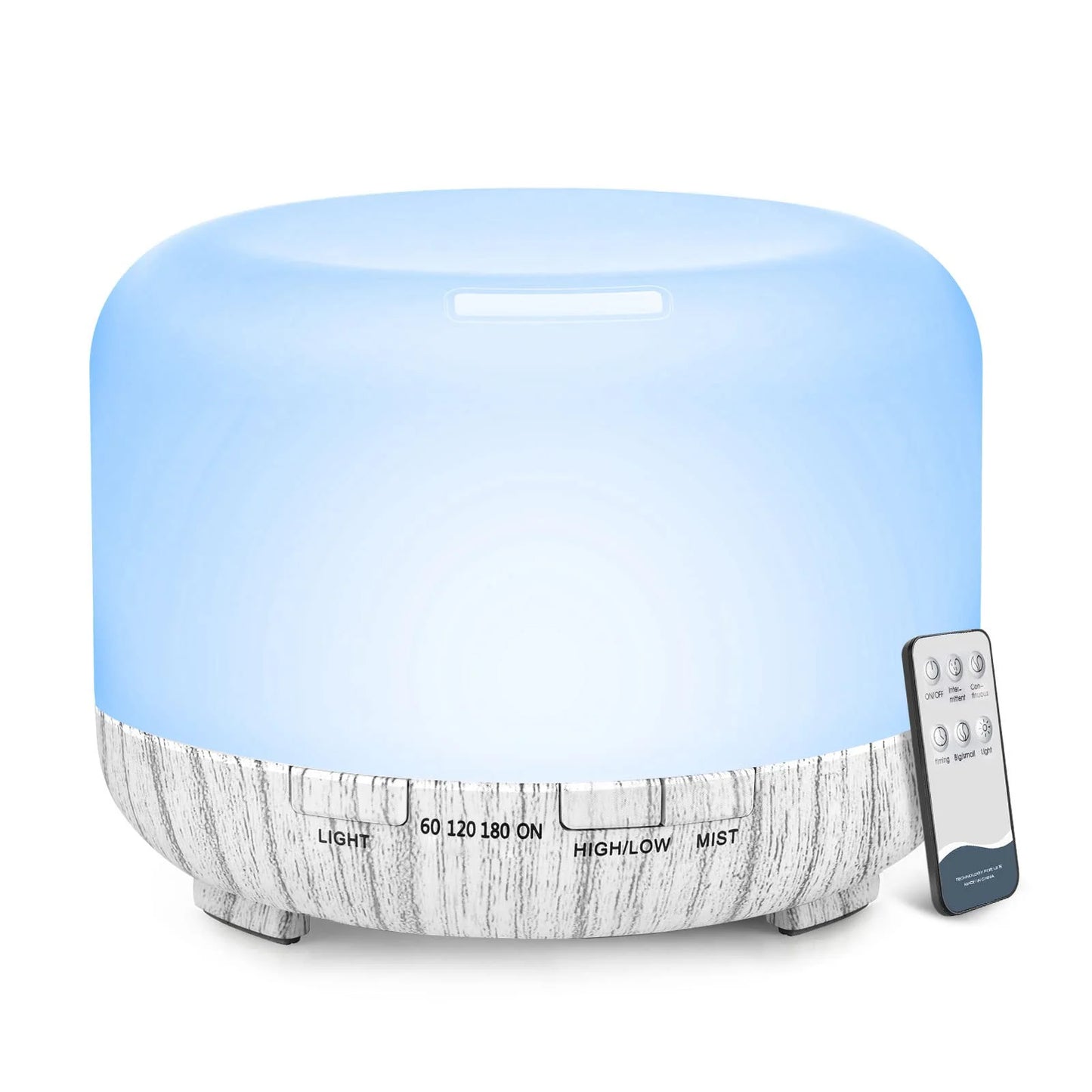 500ML Aroma Diffuser (Oils Optional), 5V 2A Essential Oil Aromatherapy Diffuser Humidifier with Remote Control for Home Office