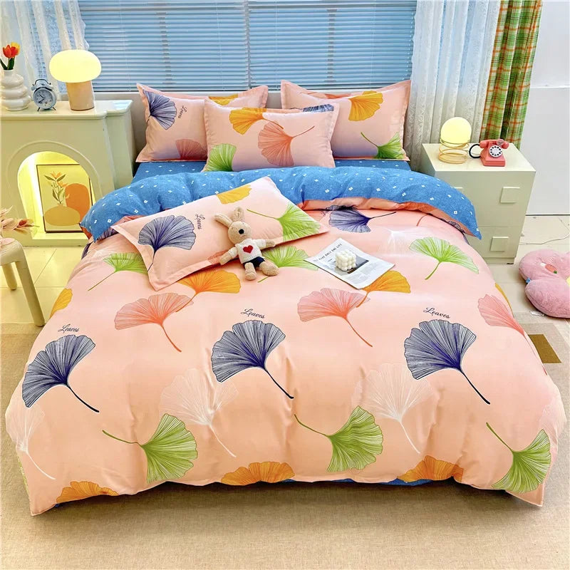 Nordic Thickened Brushed Bedding Sheet Sets Super Soft Skin Friendly Comforter Set Single Double Bed Linens for Four Seasons