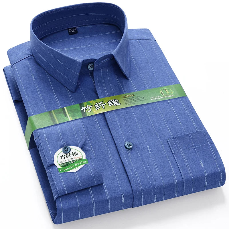 Men's Anti-wrinkle Bamboo Fiber Long Sleeve Shirt - Regular Fit