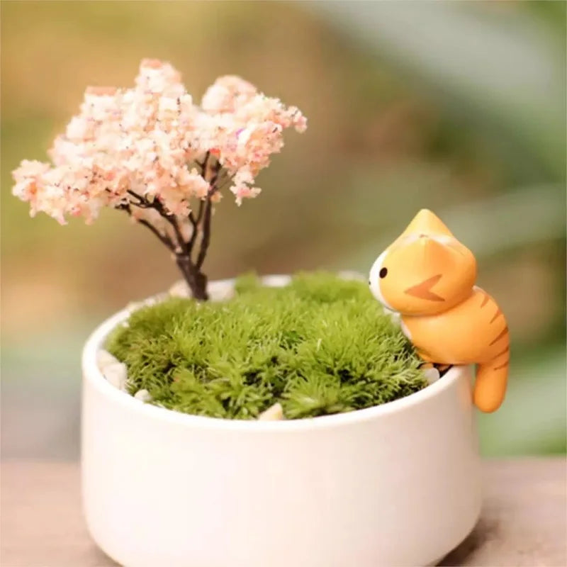 6Pcs Lucky Miniature Garden Hanging Cat