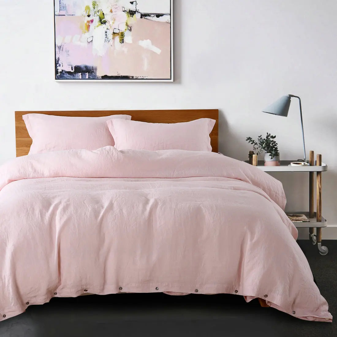 100% French Linen Natural Duvet Cover Bedding