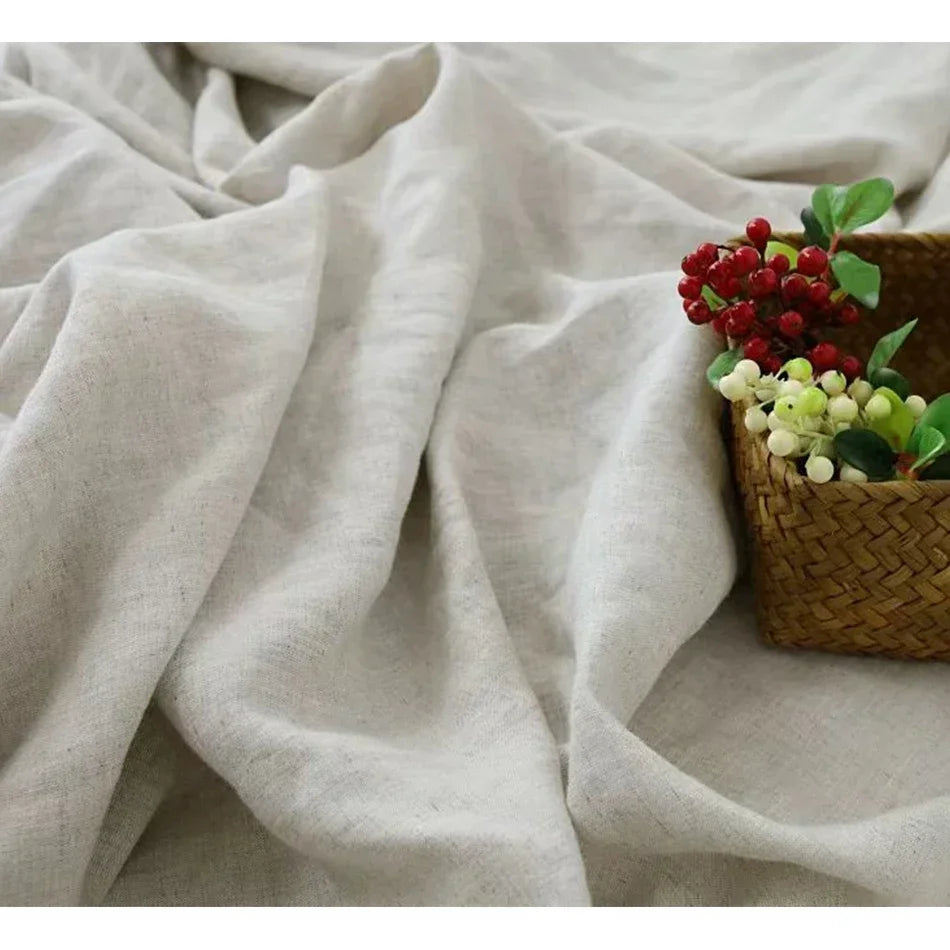 Pure Linen Bed Sheets Pillowcase Stone Washed France Linen Solid Color Breathable Home Textiles Bedding