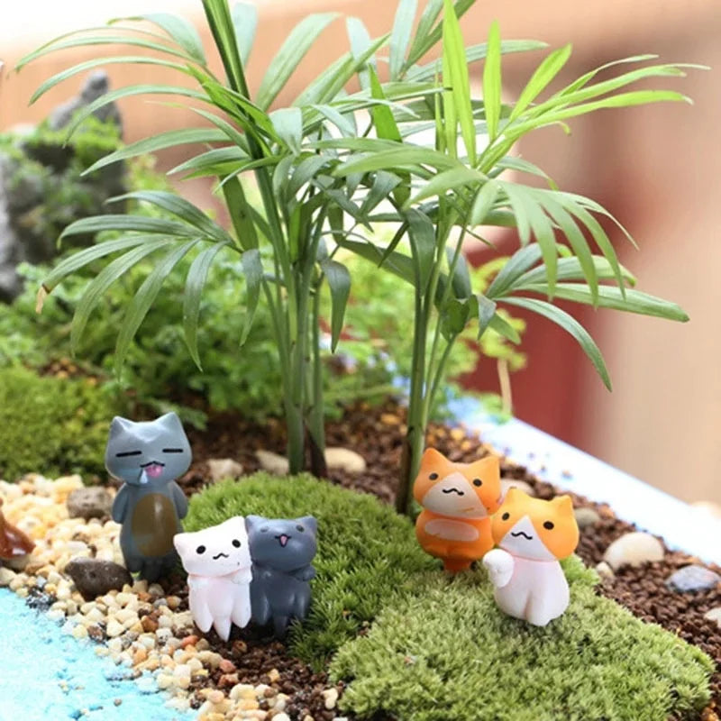 6Pcs Lucky Miniature Garden Hanging Cat