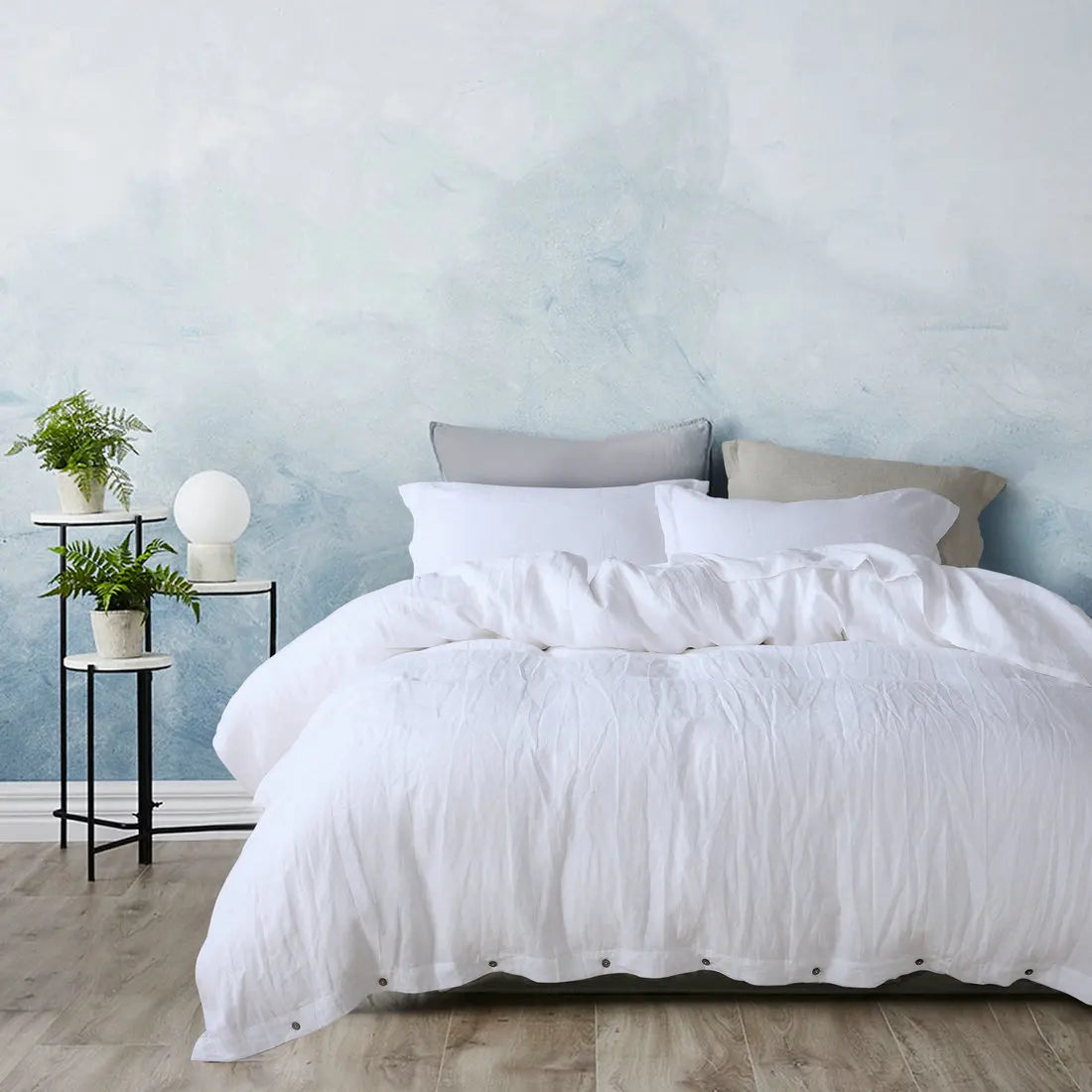100% French Linen Natural Duvet Cover Bedding