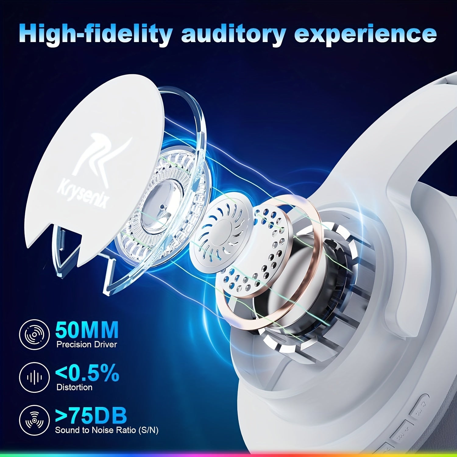 RGB Wireless Gaming Headset for PS FOUR, PS FIVE, PC - 2.4GHz 7.1 Surround Sound, ps five headset wireless BT Gaming Headphone with AI Detachable Noise Canceling Mic, 48-Hr Battery for Laptop, Switch, Mac, wireless gaming hea