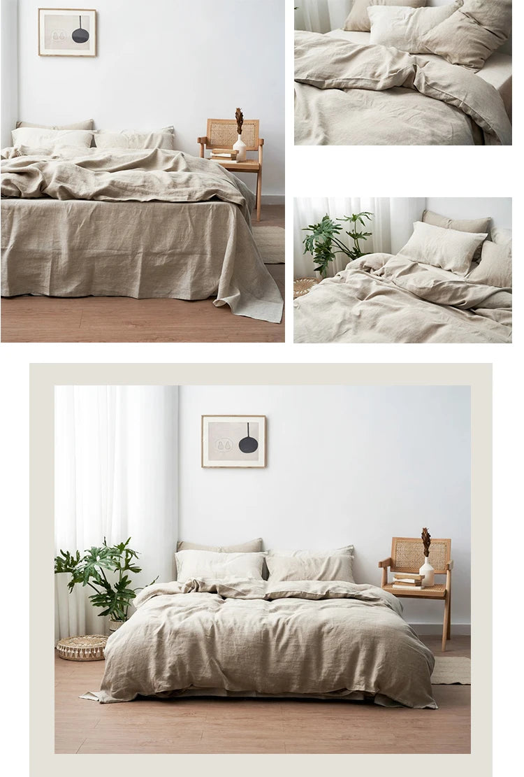 Pure Organic Flax Linen Bedding Set