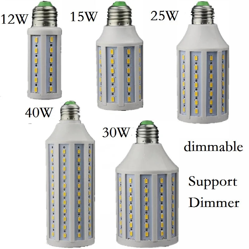 Dimmable 12W 15W 25W 30W 40W LED Lamp E27 E26 B22 E14 B15 Lighting Lampada Support Dimmer LED Light Dimming Corn Bulbs Spotlight