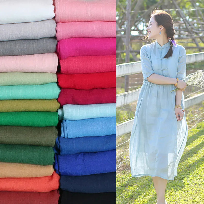 Soft Silk Bamboo Cotton Linen Fabric, Solid Color for Robe, Yoga Clothes, Gallus Lining, Thin, T878