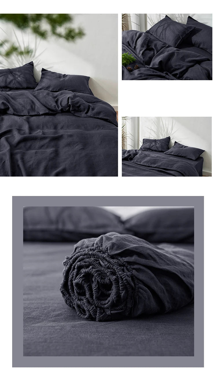 Pure Organic Flax Linen Bedding Set