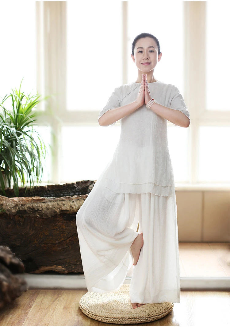Soft Silk Bamboo Cotton Linen Fabric, Solid Color for Robe, Yoga Clothes, Gallus Lining, Thin, T878
