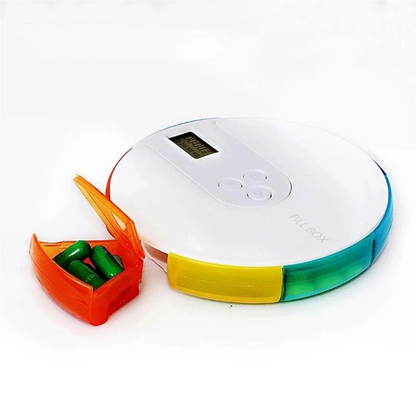 M05K 7-Day Automatic Pill Dispenser Weekly Smart Timing Pill Reminder for with Alarm,Portable Electronic Medication Organizer