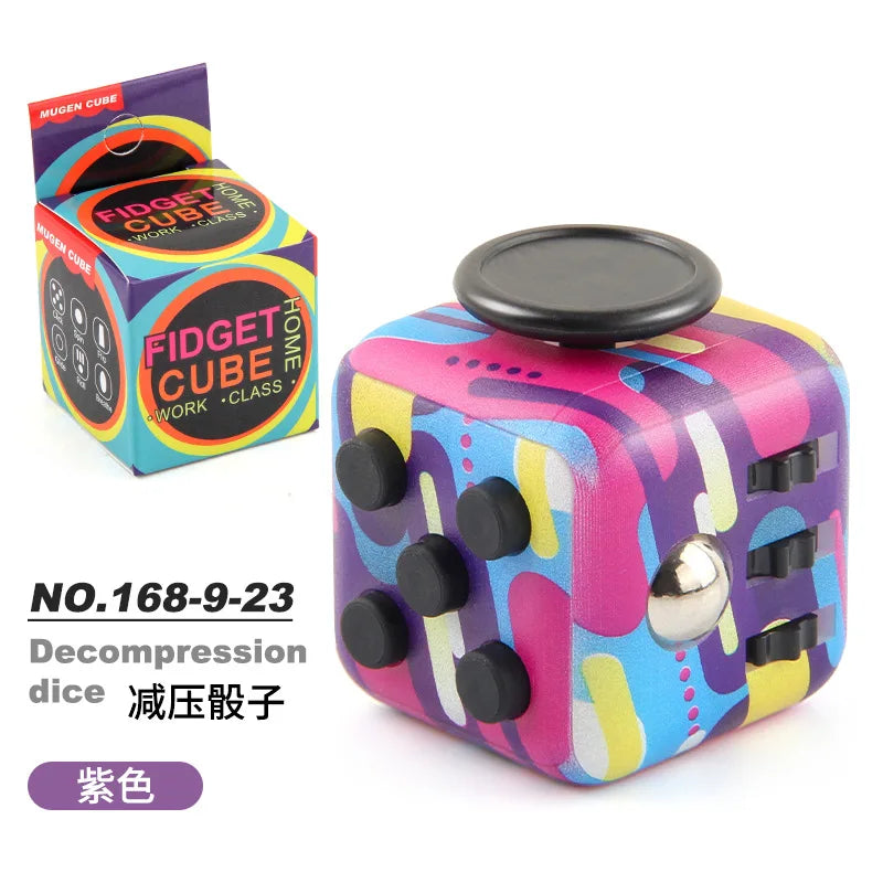 Fidget Cube with Click, Twist, Push, Spin and Texture