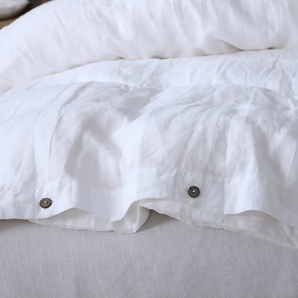 100% French Linen Natural Duvet Cover Bedding