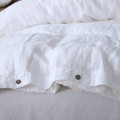 100% French Linen Natural Duvet Cover Bedding