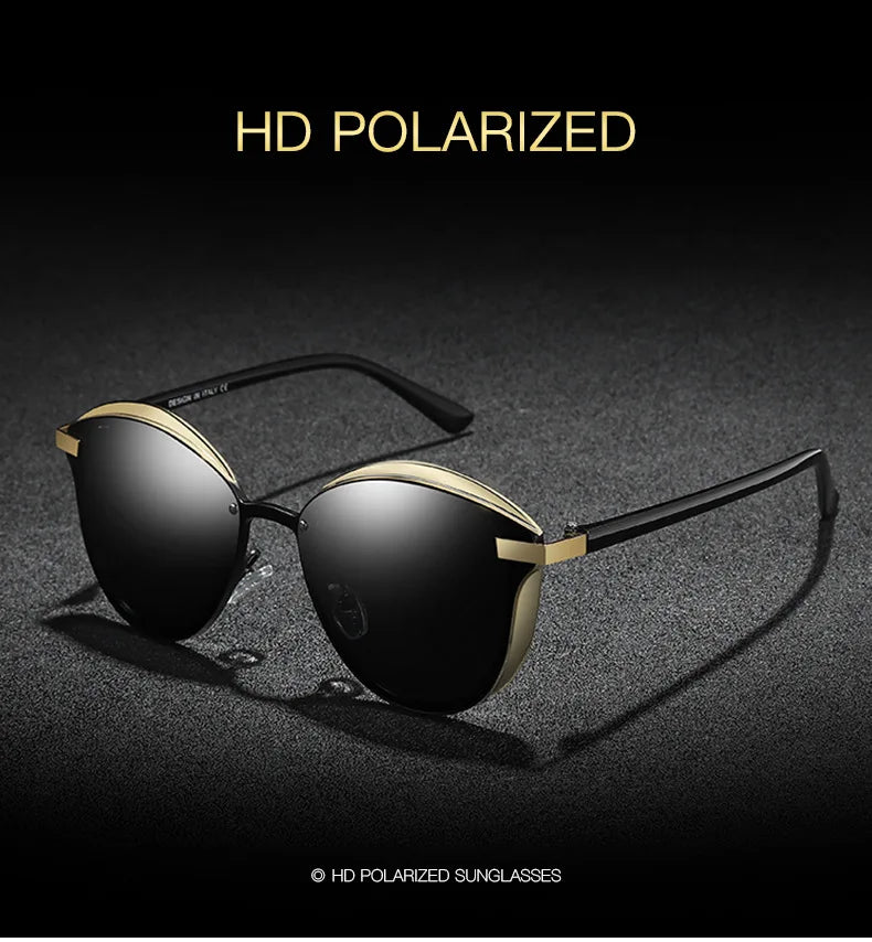Polarized Sunglasses Women Retro Round UV Protection Dazzling Sun Glasses Premium Sense Sports Outdoor Travel Eyewear T227