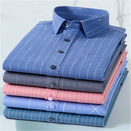 Men's Anti-wrinkle Bamboo Fiber Long Sleeve Shirt - Regular Fit