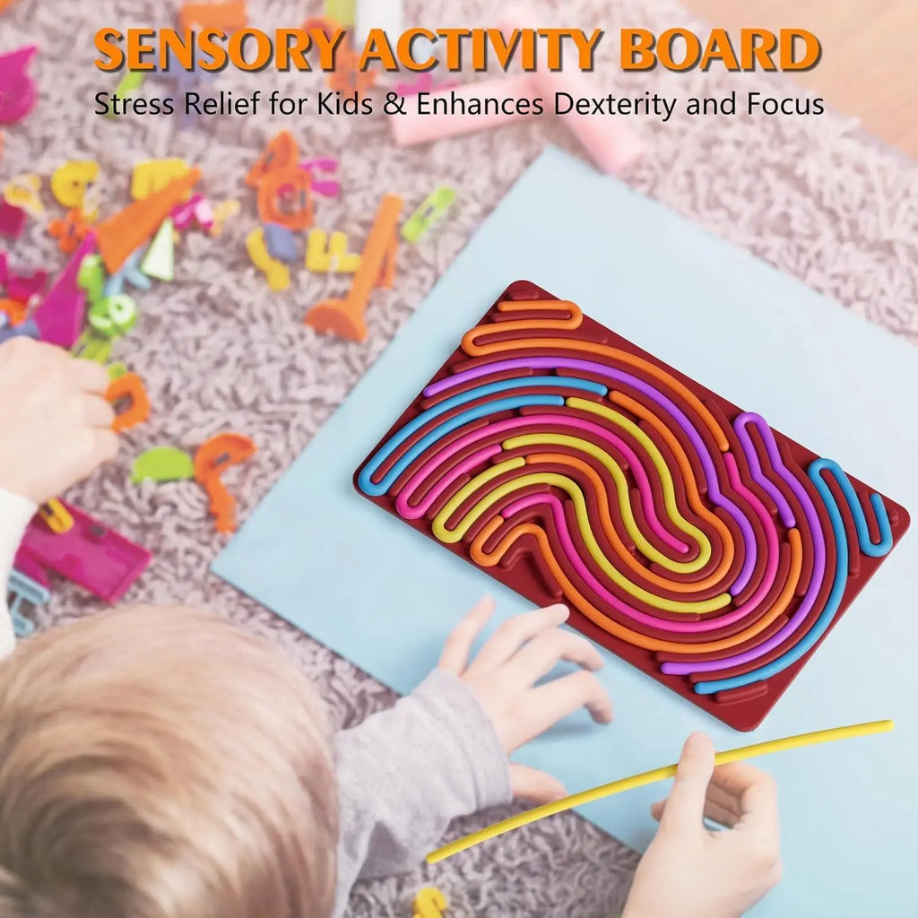 Double-sided sensory activity board for children and adults, stress anxiety, autism, ADHD silicone finger toys
