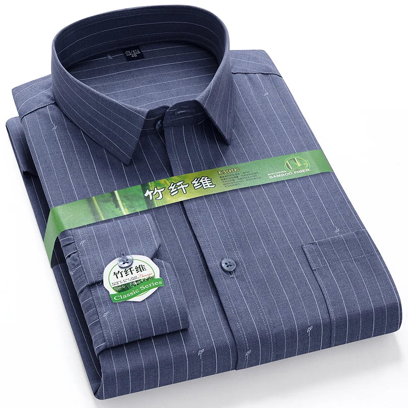 Men's Anti-wrinkle Bamboo Fiber Long Sleeve Shirt - Regular Fit