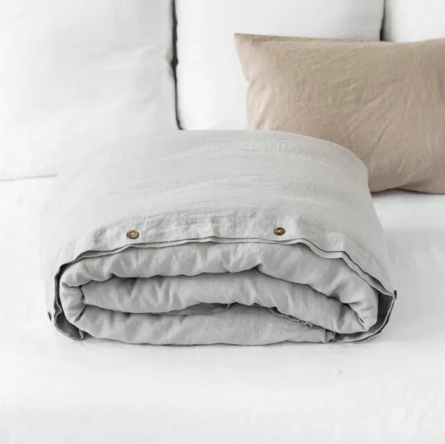 100% French Linen Natural Duvet Cover Bedding