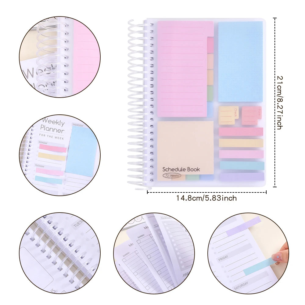 72 Sheets Weekly Planner with Sticky Notes