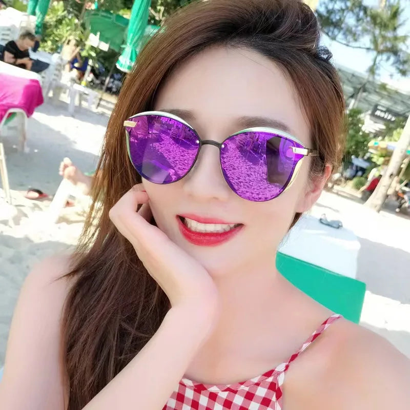 Polarized Sunglasses Women Retro Round UV Protection Dazzling Sun Glasses Premium Sense Sports Outdoor Travel Eyewear T227