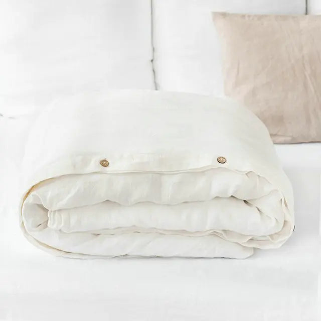 100% French Linen Natural Duvet Cover Bedding