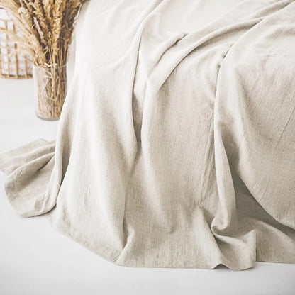Pure Linen Bed Sheets Pillowcase Stone Washed France Linen Solid Color Breathable  Home Textiles Bedding