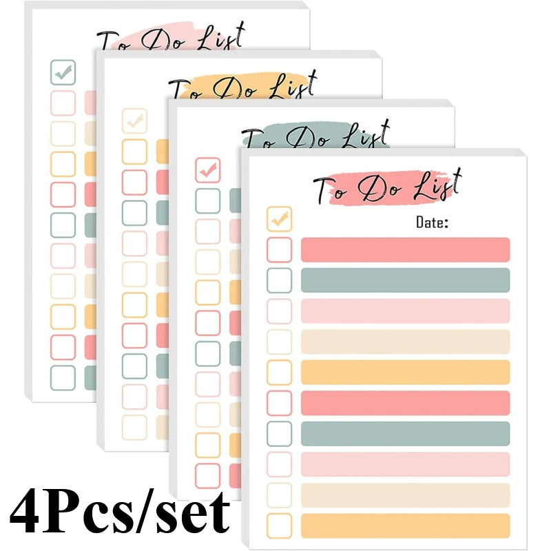 4Pcs/set To-do List - Sticky Notepad