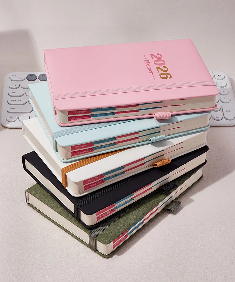 2026 Daily Planner - 365 Days Full Year Agenda with English Pages, A5 Schedule Organizer Notebook for Work & Personal Use