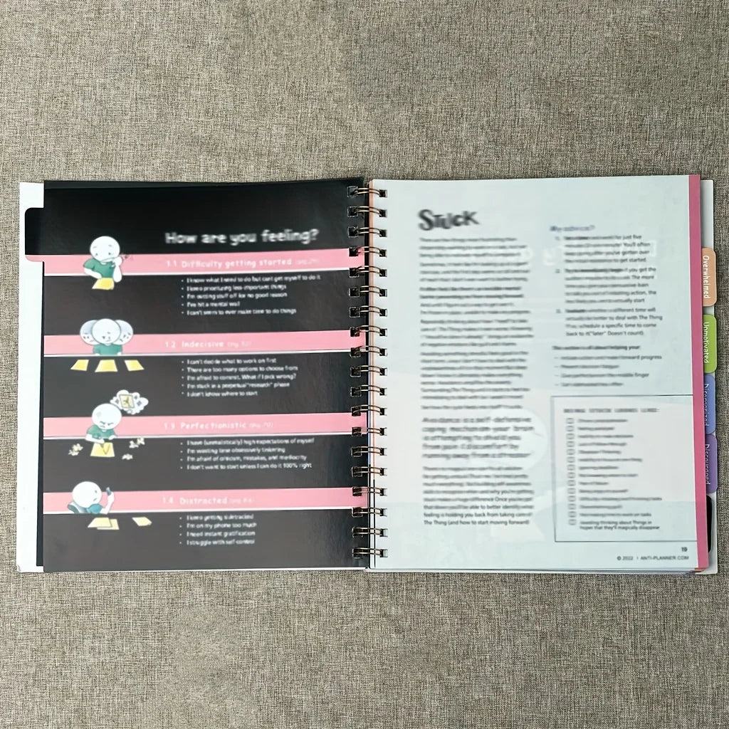 Productivity Spiral Planner, Motivational Task Organizer, Efficiency Tool, Paper-Based Task Management Notebook