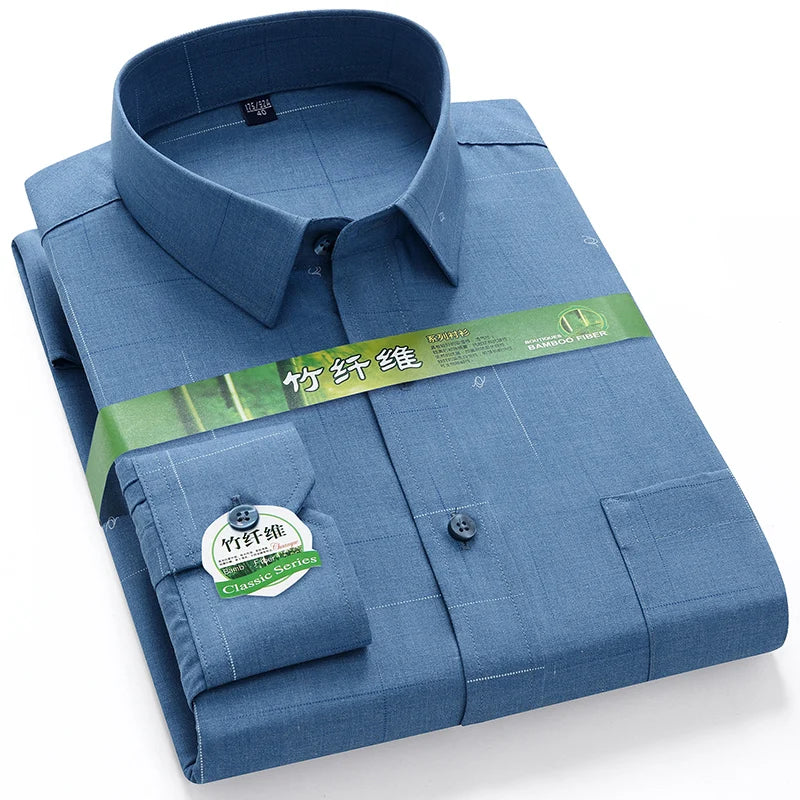 Men's Anti-wrinkle Bamboo Fiber Long Sleeve Shirt - Regular Fit