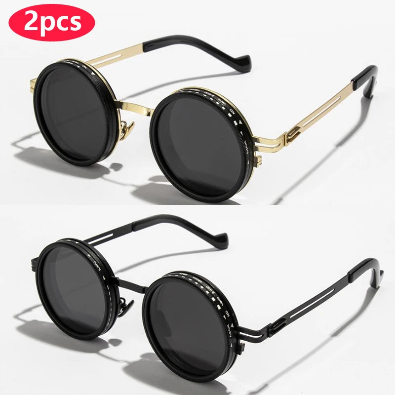 Polarized Round Sunglasses ND9 Adjustable Dimming Sun Glasses
