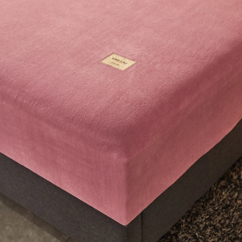 Super Soft Warm Flannel Solid Bed Fitted Sheet - Cozy Single or Double Bedding, Perfect for a Luxurious Night's Sleep