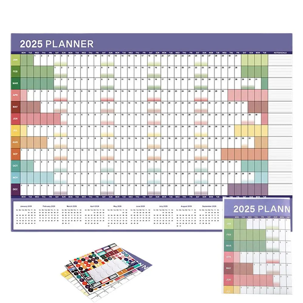 2025 Yearly Wall Calendar 12 Months Daily Calendar Wall Decor Calendar for To-do List Appointments Meetings Reminders