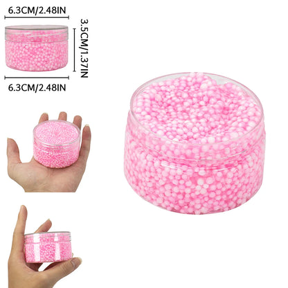 120ml Foam Balls Crystal Slime Kit with Crunchy Beads, Premade Slime Set for Teens, Perfect Stress-Relieving toy Christmas Gift