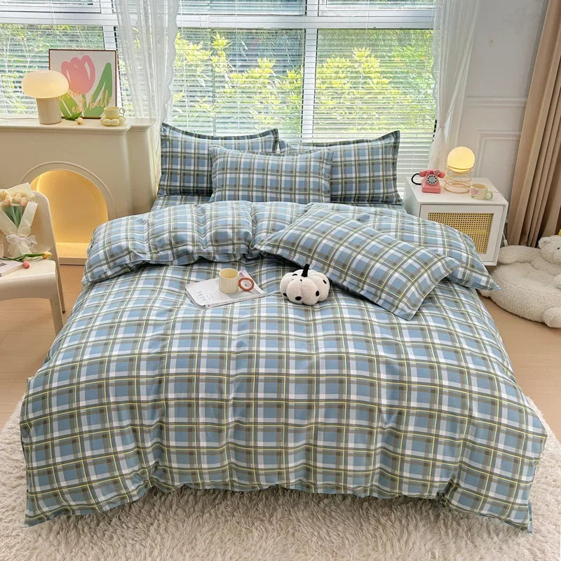 Nordic Thickened Brushed Bedding Sheet Sets Super Soft Skin Friendly Comforter Set Single Double Bed Linens for Four Seasons