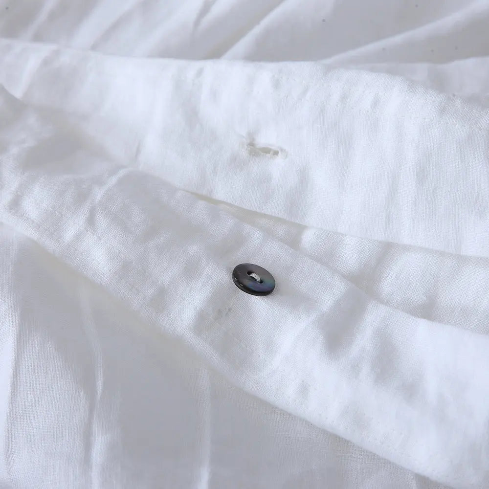 100% French Linen Natural Duvet Cover Bedding