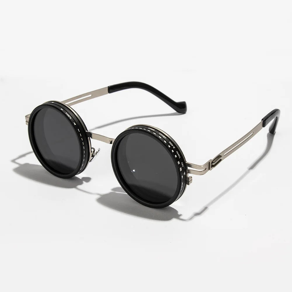 Polarized Round Retro Punk Sunglasses