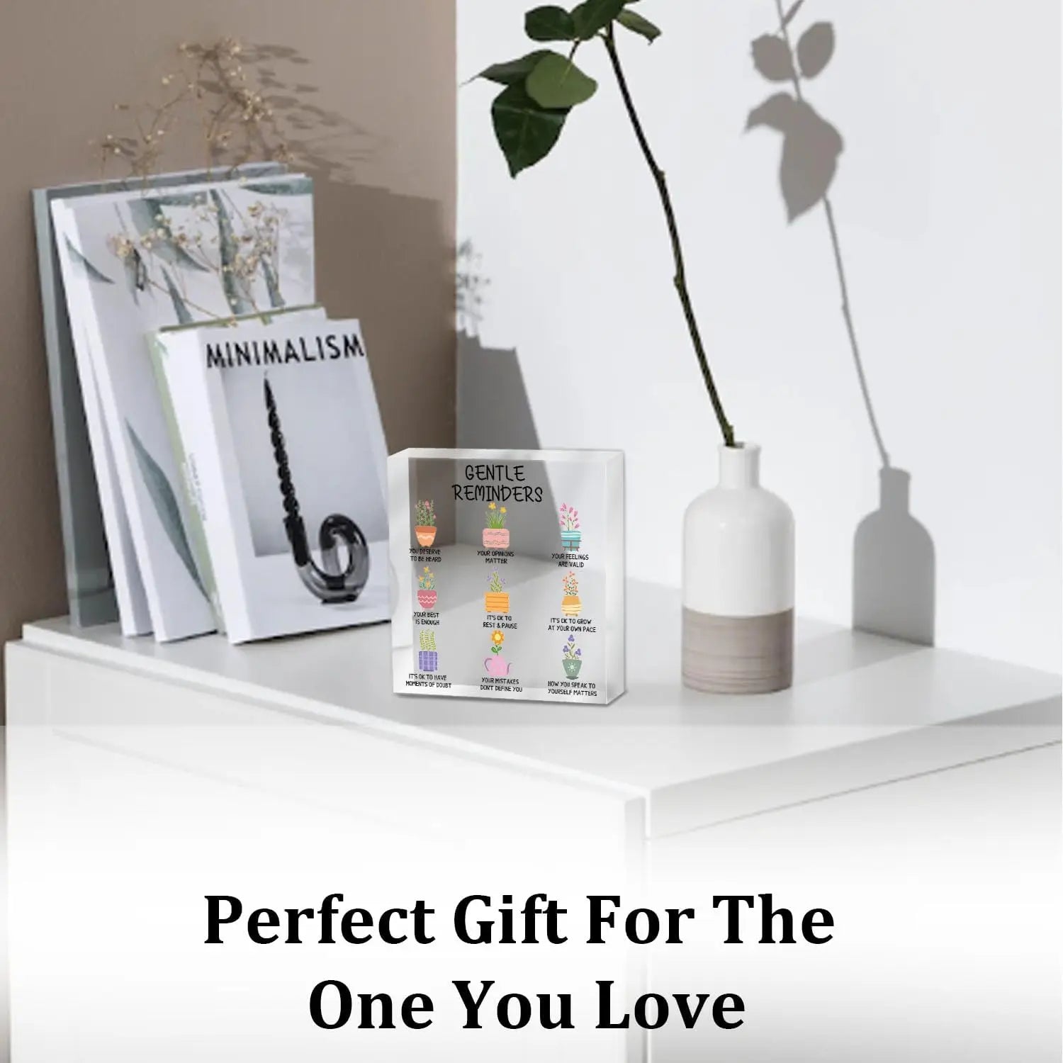 Positive Affirmations Gifts for Women, Gentle Reminders Sign, Psychology Therapist Office Decor Sign, Mental Health Desk Decor