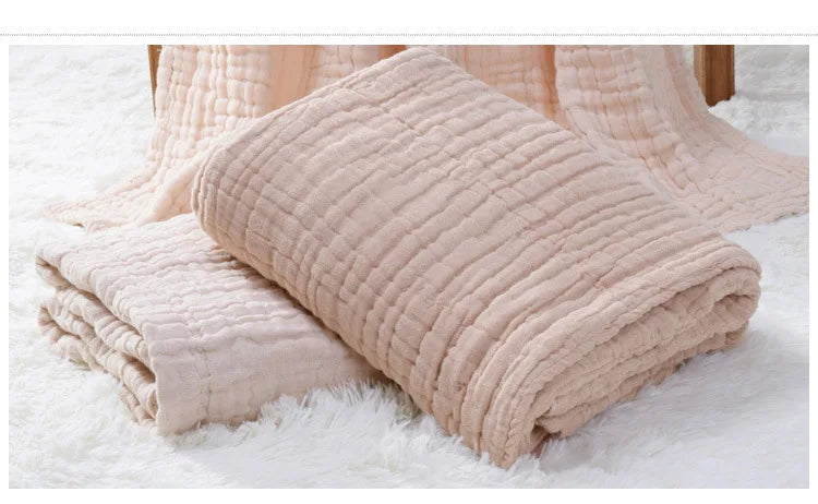 Organic Cotton Blanket Newborn Baby Stuff Muslin Swaddle Wrap  Bedding Receiving Blankets Soft 6 Layer Gauze Sleeping Bath Towel