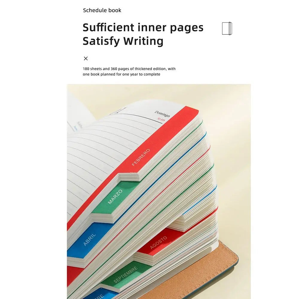 180 Pages 2026 Schedule Planner Notepad 12 Months Efficiency To-do List Notebook English Self-discipline Office Work Planner