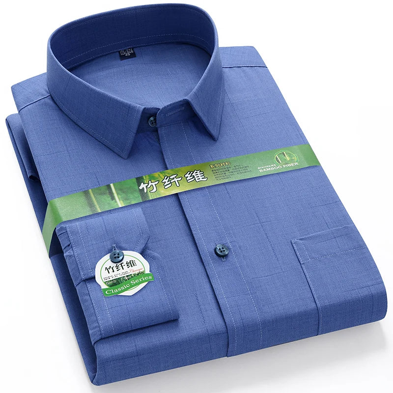 Men's Anti-wrinkle Bamboo Fiber Long Sleeve Shirt - Regular Fit