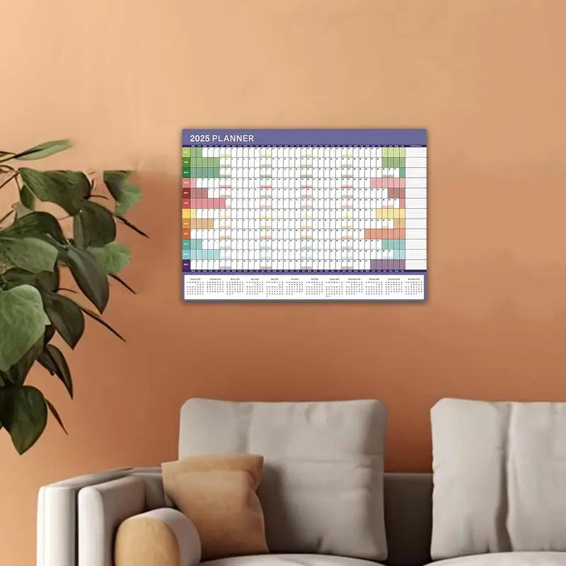 2025 Yearly Wall Calendar 12 Months Daily Calendar Wall Decor Calendar for To-do List Appointments Meetings Reminders