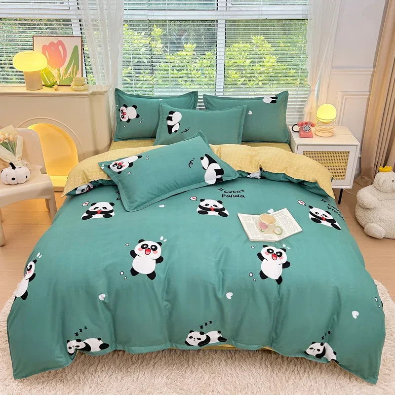 Nordic Thickened Brushed Bedding Sheet Sets Super Soft Skin Friendly Comforter Set Single Double Bed Linens for Four Seasons